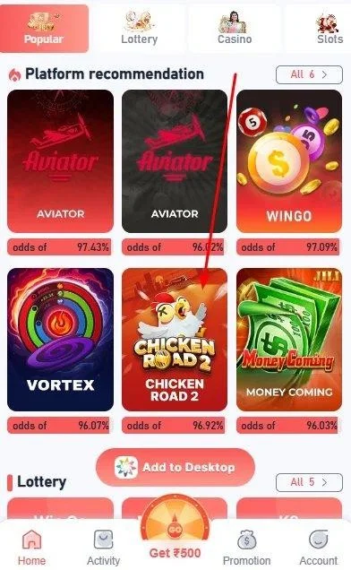 play chicken road 2 on daman gaming platform